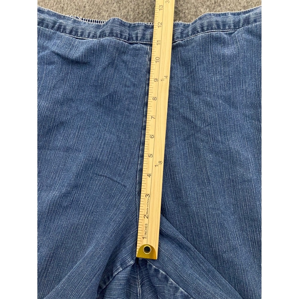 Alfred Dunner Womens Blue Denim Pull On Elastic Waist Straight Leg Pants Size 18 - Picture 5 of 10